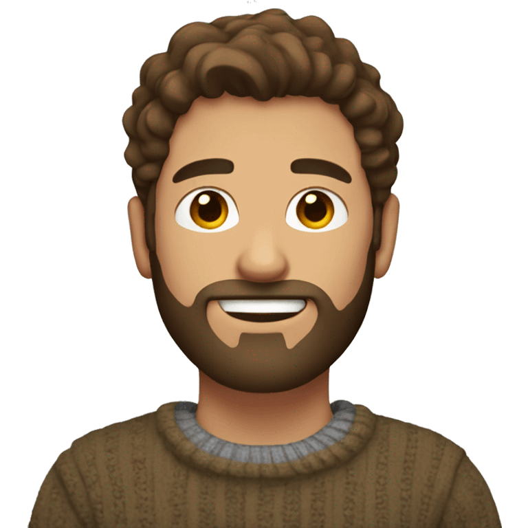 A guy with brown hair and a beard and wearing a GAP sweater emoji