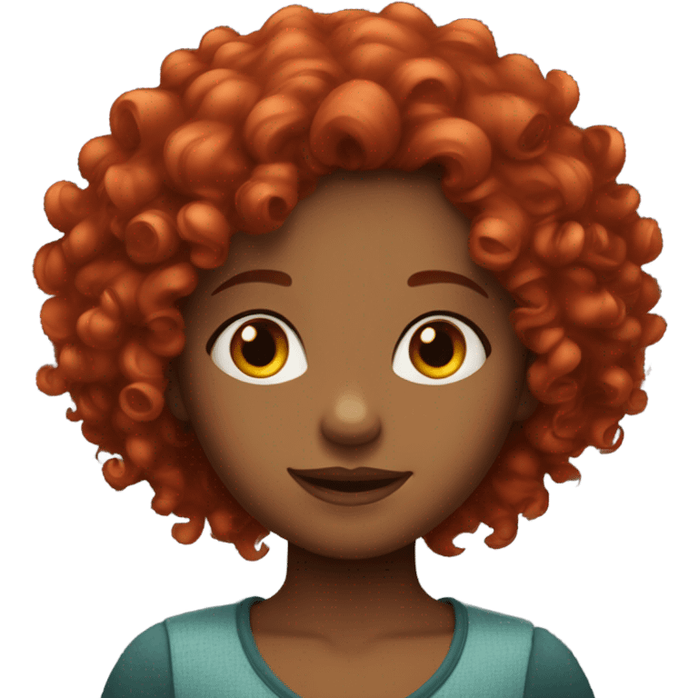 curly head girl with red hair emoji