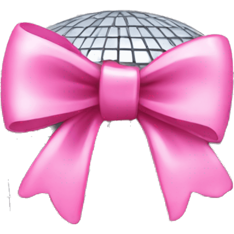 disco ball with pink bow emoji