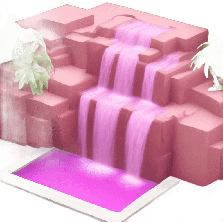 Pink pool with a waterfall  emoji