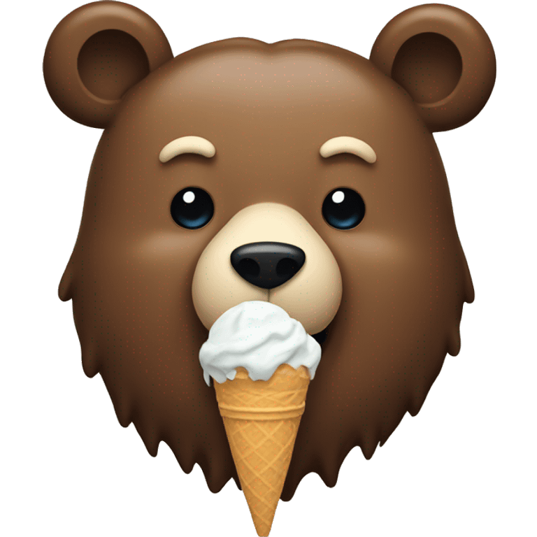 Bear eat ice cream  emoji