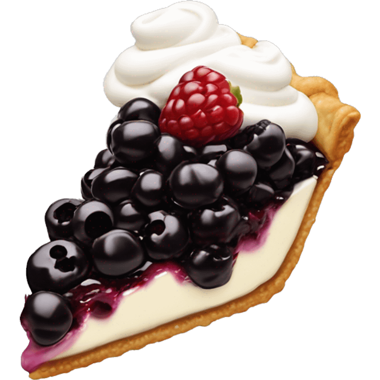 slice of blackberry pie with a dollop of whip cream  emoji