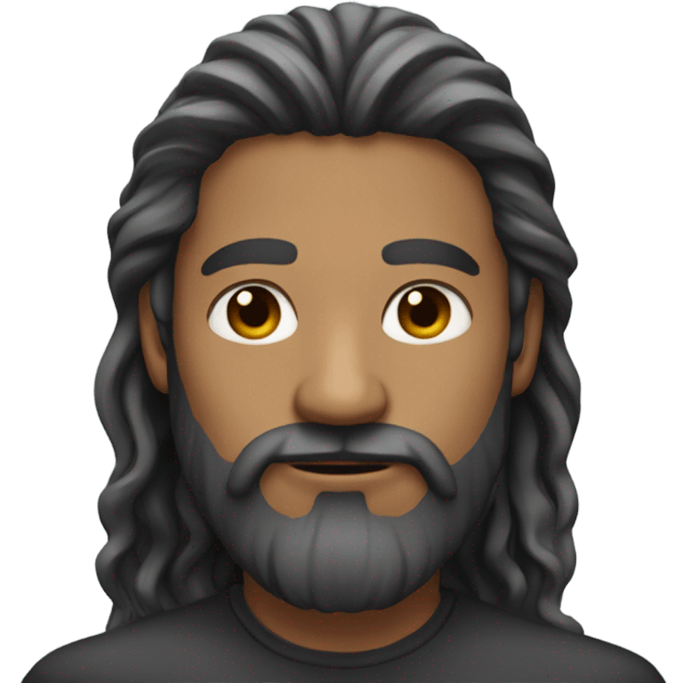 man long hair beard emoji