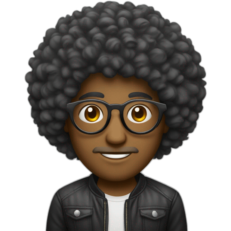 Un chico con lentes redondo y cabello afro  emoji