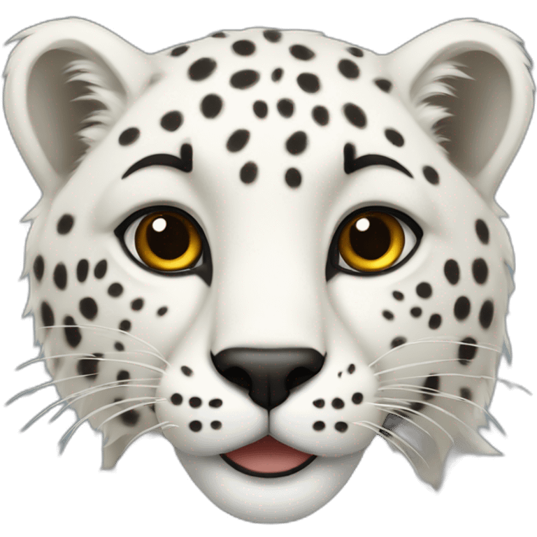 white cheetah with a black woolen mane emoji