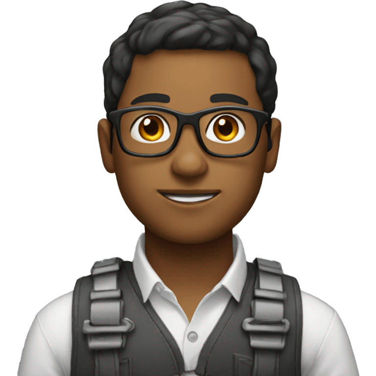 young engineer with glasses without helmet emoji