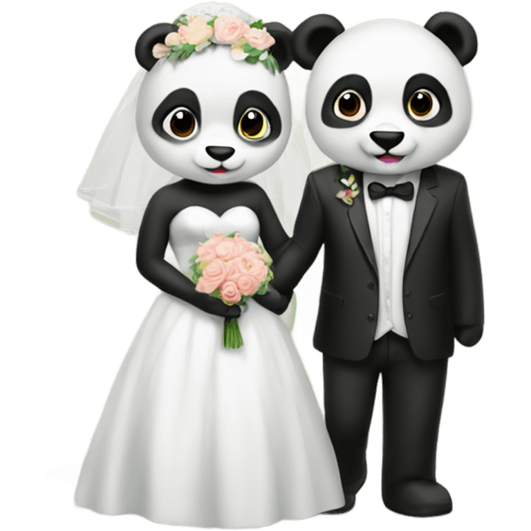 Pandas  wedding emoji