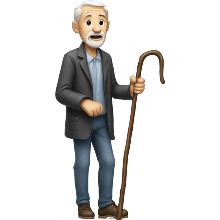 Old man with walking stick  emoji