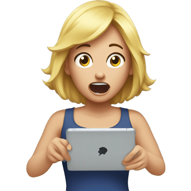 paula yelling at tablets emoji