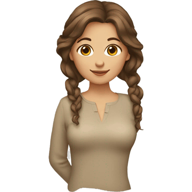 Italian woman brown hair emoji