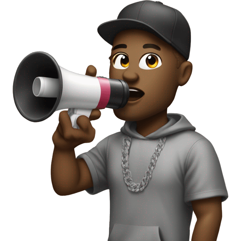 rapper with a megaphone emoji