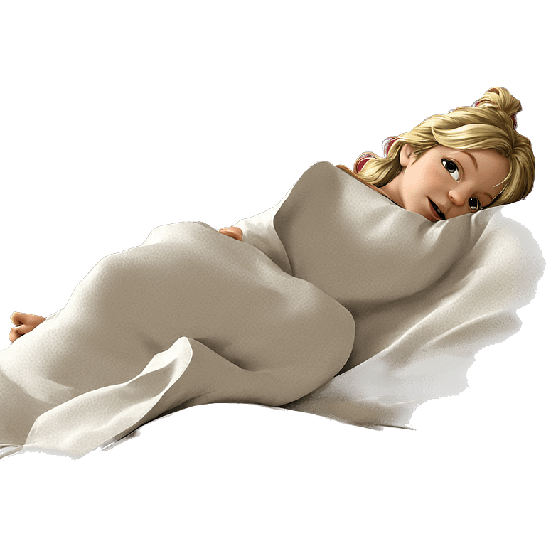 blonde girl relaxing on bed emoji