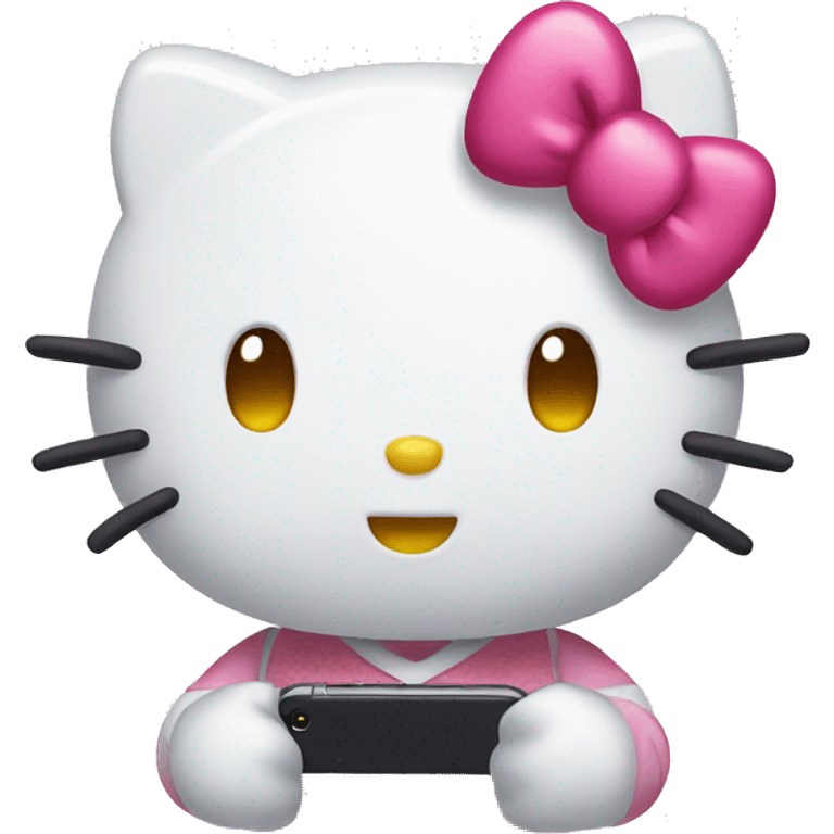 Hello kitty with an iphone emoji