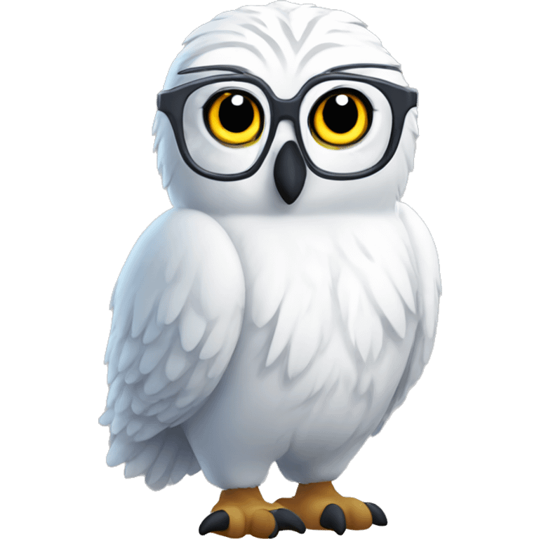 please generate an emoji of an Arctic owl nerd emoji