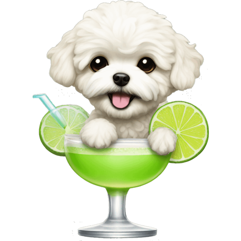 Maltipoo drinking margarita  emoji