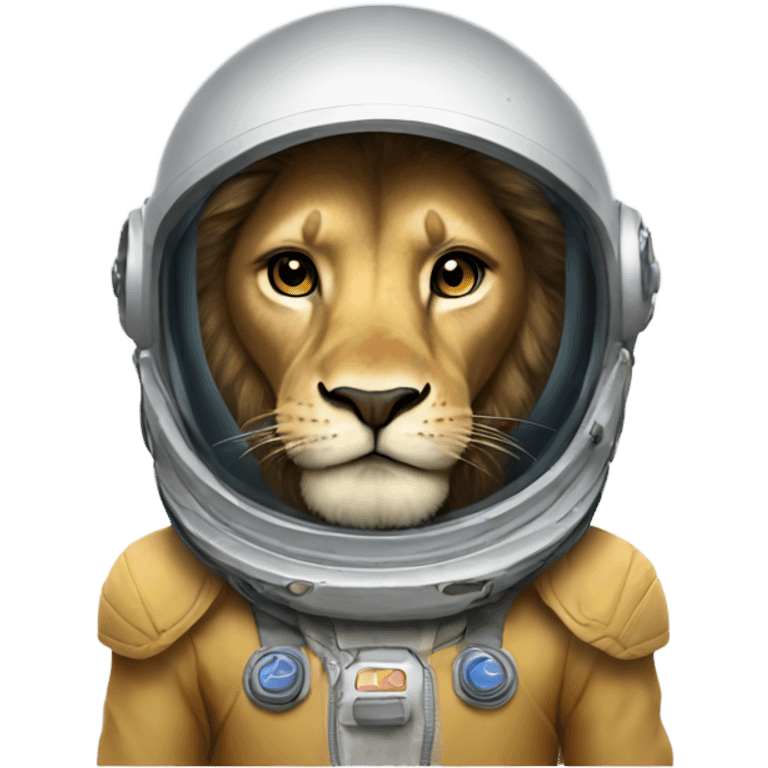 standing lion with space helmet emoji