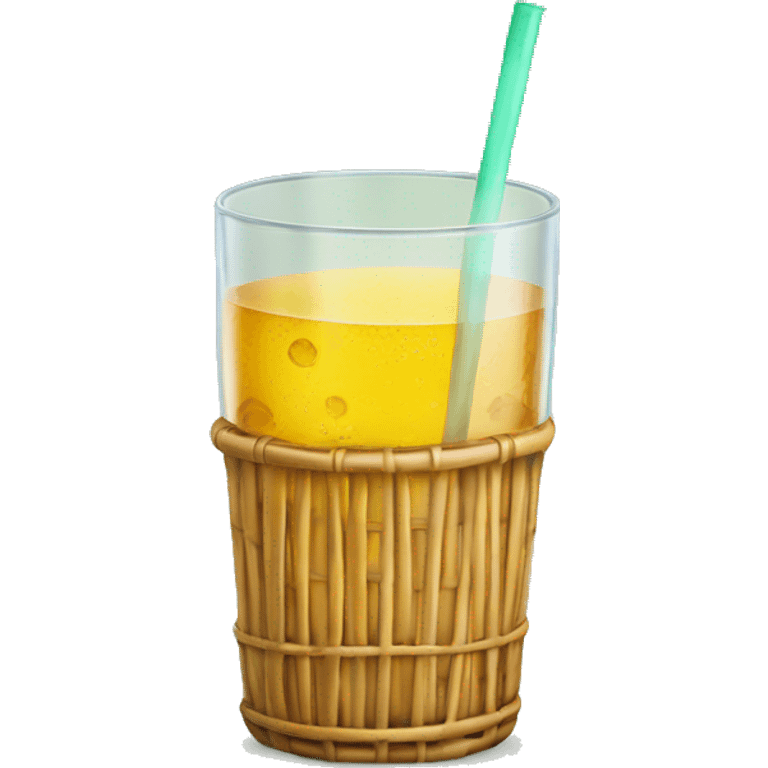 Drink in a rattan covered glass emoji