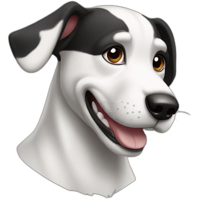 Perro ratonero blanco  y negro emoji