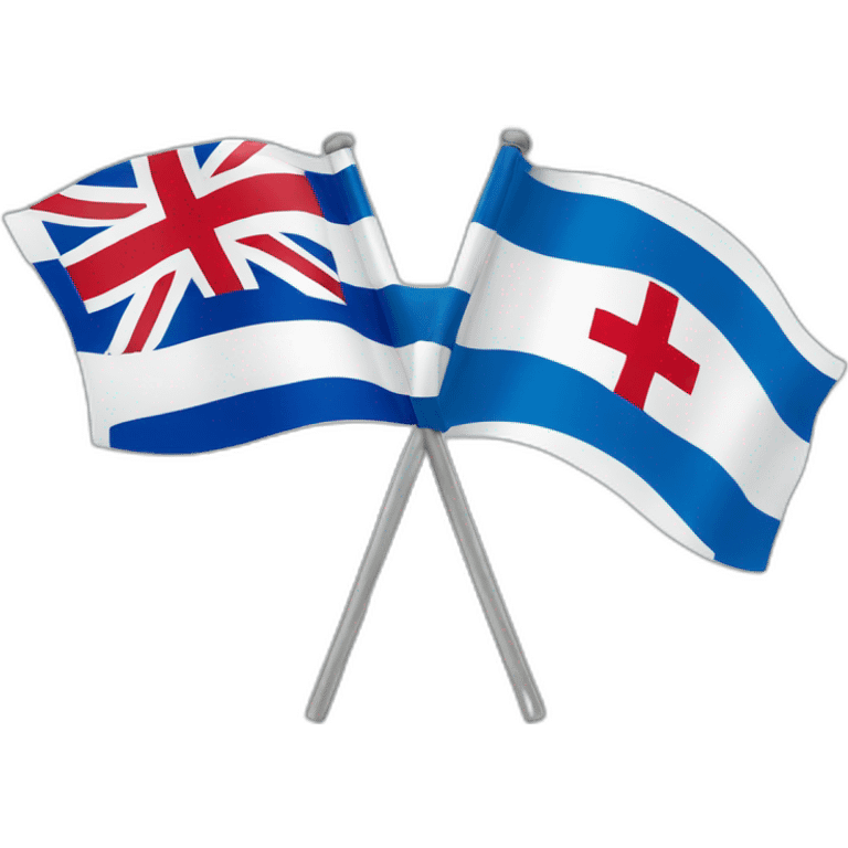 flag of israel and flag of England, waving together emoji