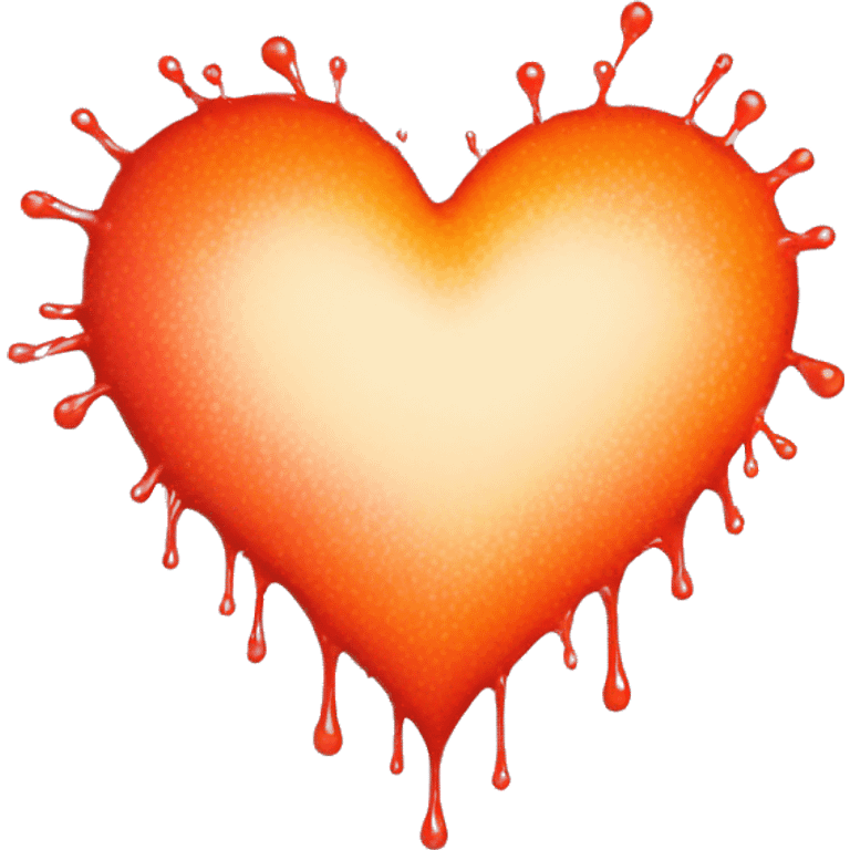 splattered paint heart glowing red-orange warmth emoji