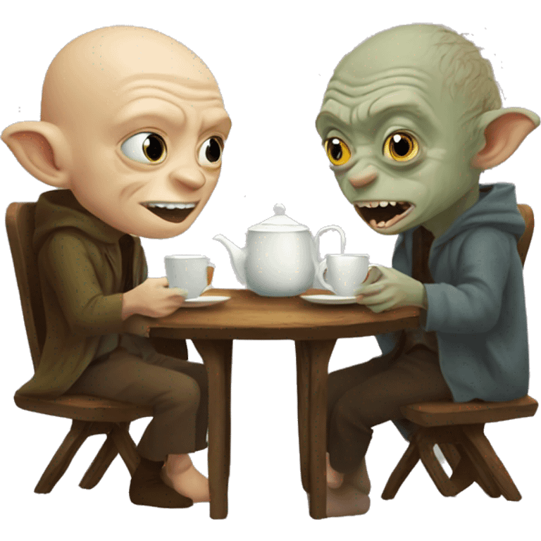 gollum and samwise having a cup of tea emoji