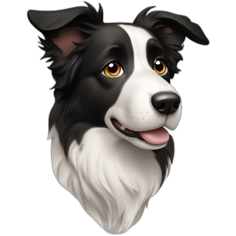 Dog, border collie, short hair, back and White emoji