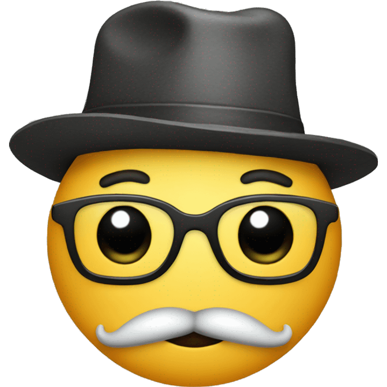 and a moustache with a hat  emoji