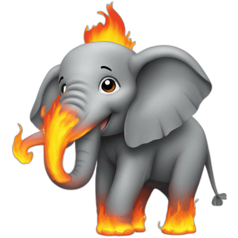 Elephant on fire emoji