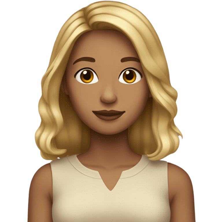 Brown hair blond highlights  emoji