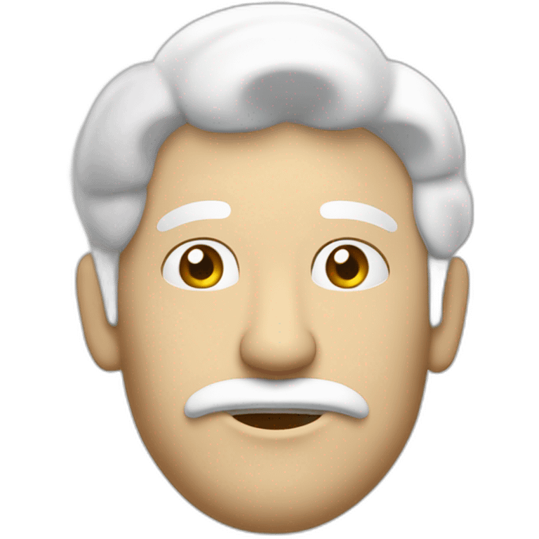 hombre blanco pensando en una nube blanca que sale de su cabeza emoji