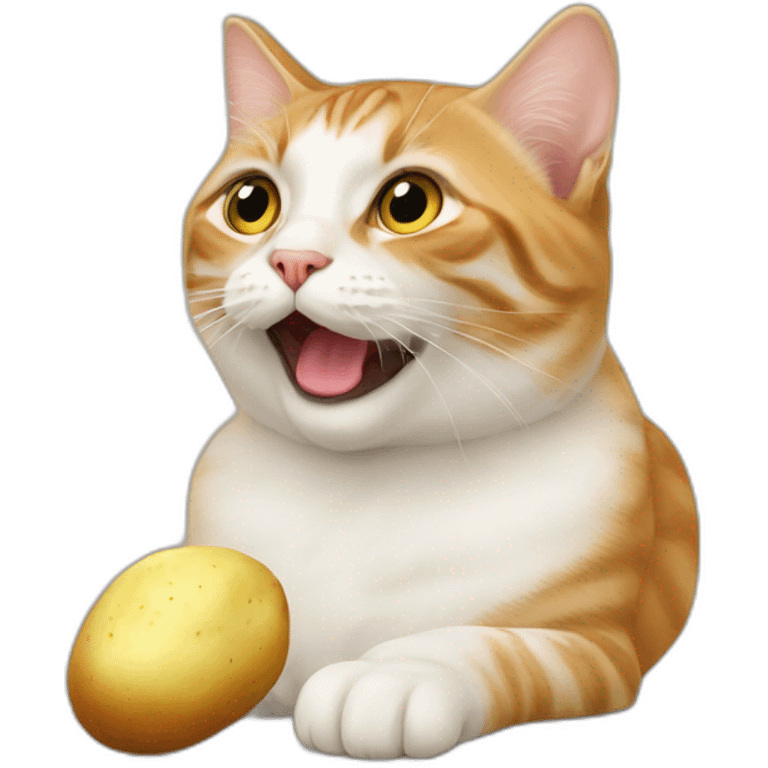 cat lukashenko with potato emoji