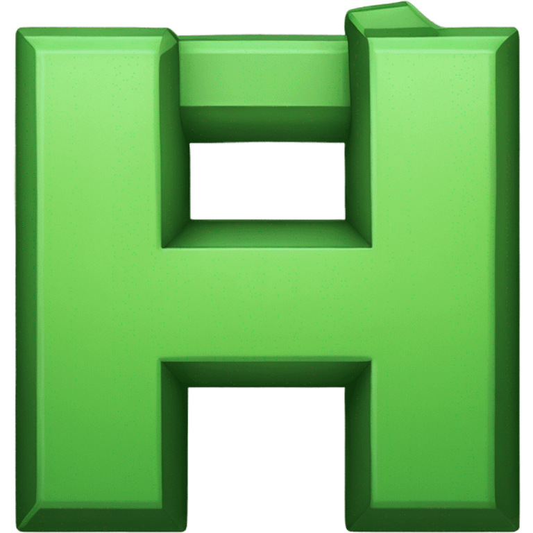 N in green colour with minecraft text and black outline emoji