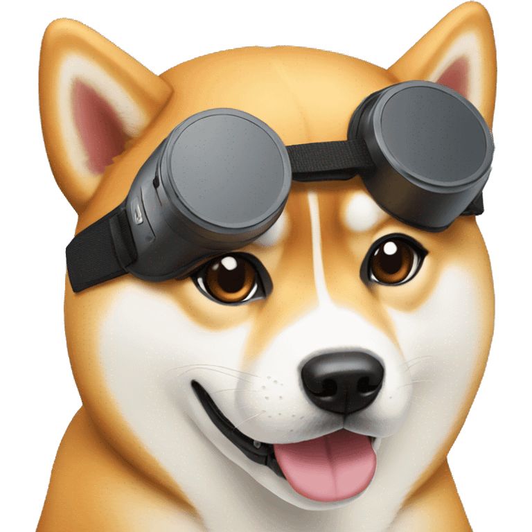 Shiba wearing VR headset emoji