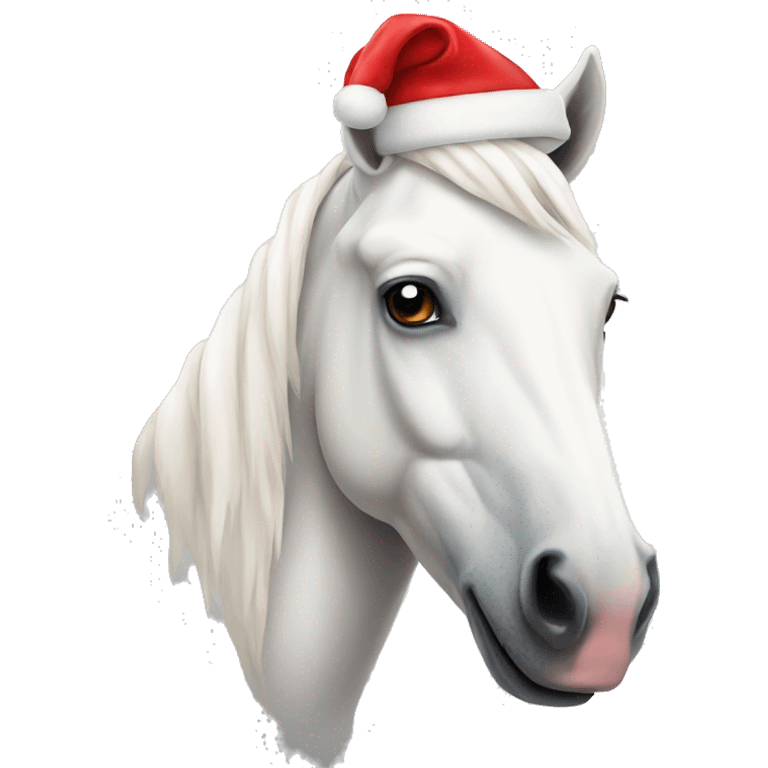 White Horse with Santa hat  emoji