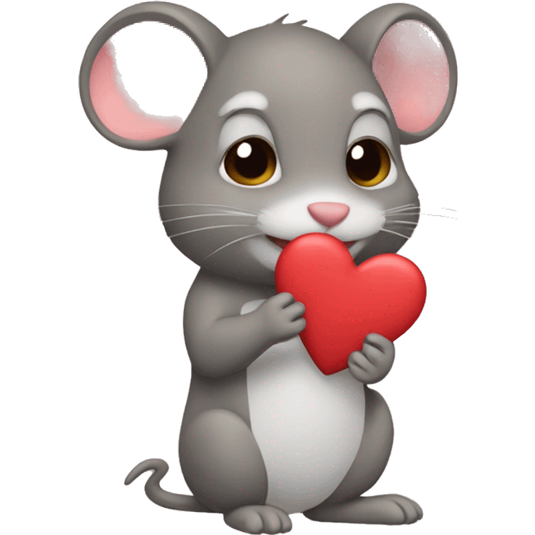 Ratita con corazones emoji