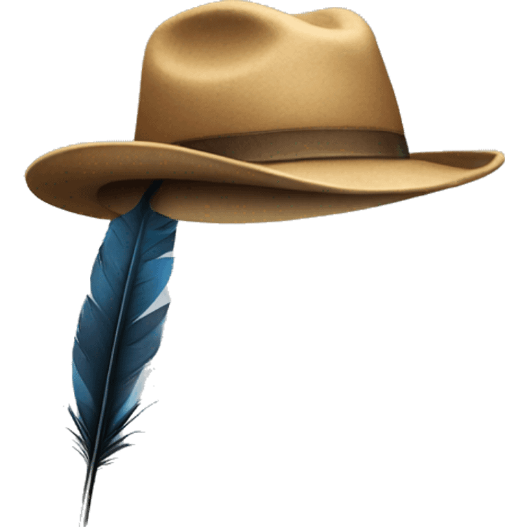 hat with feather emoji