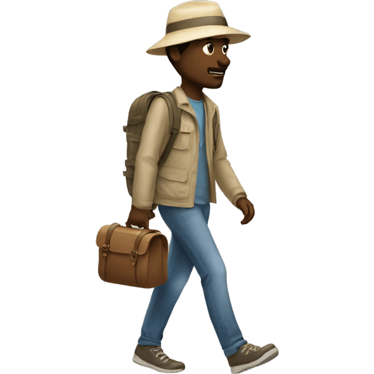 white tourist taking a walk not detailed emoji