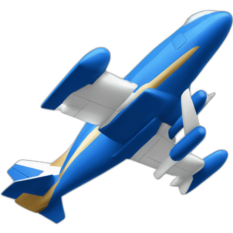 blue white and gold plane emoji