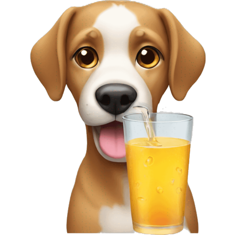 Dog having drink emoji