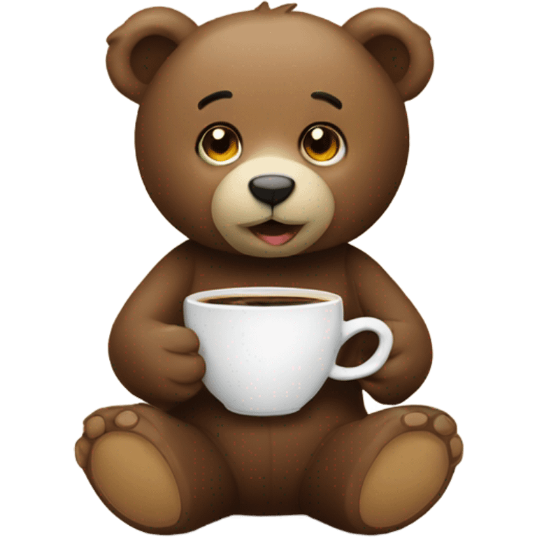 Teddy bear drinking espresso  emoji