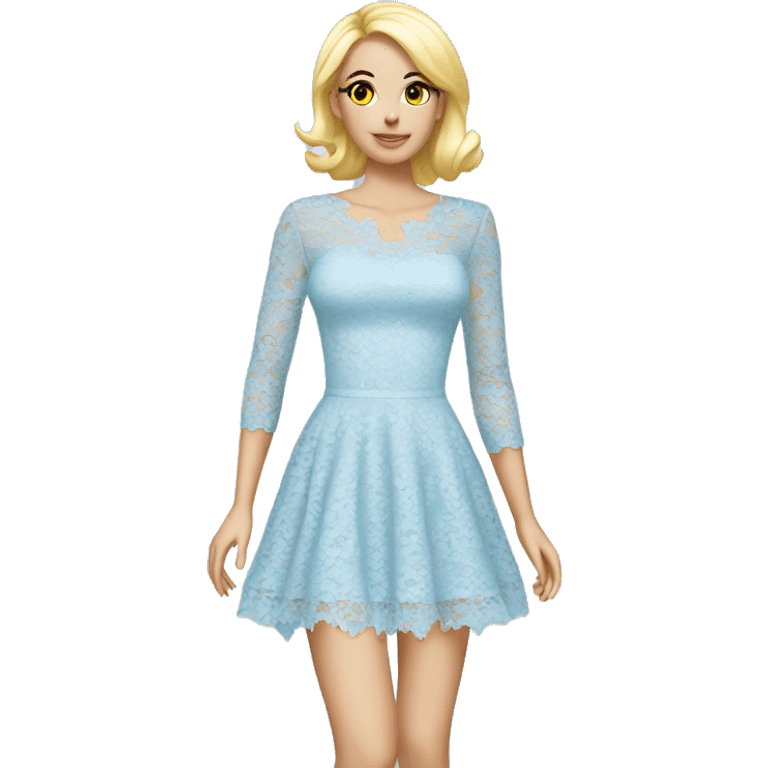 Coquette light blue lace dress  emoji