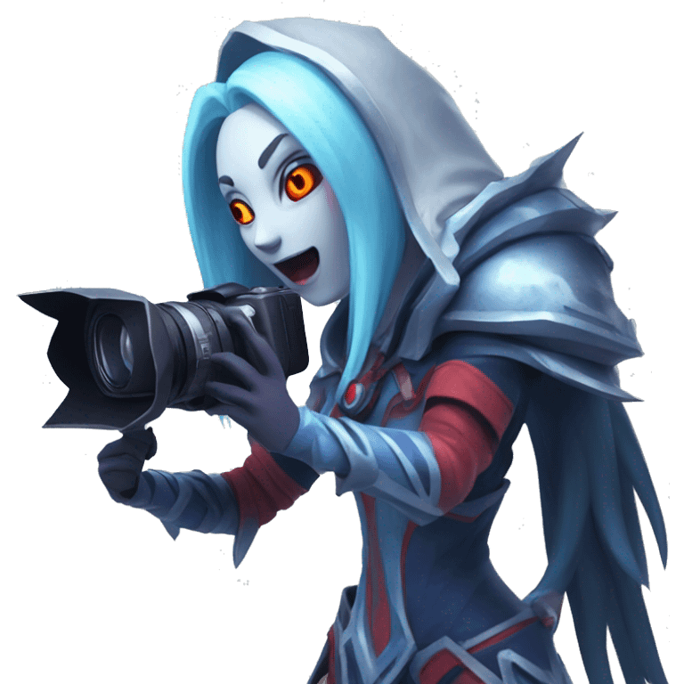 Vengeful Spirit from dota 2 holding a video camera emoji