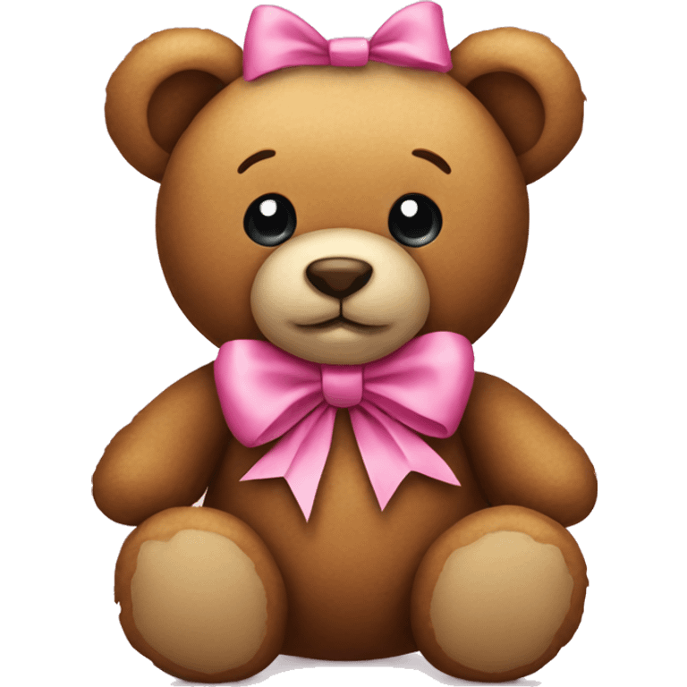 Teddy bear with pink bow emoji