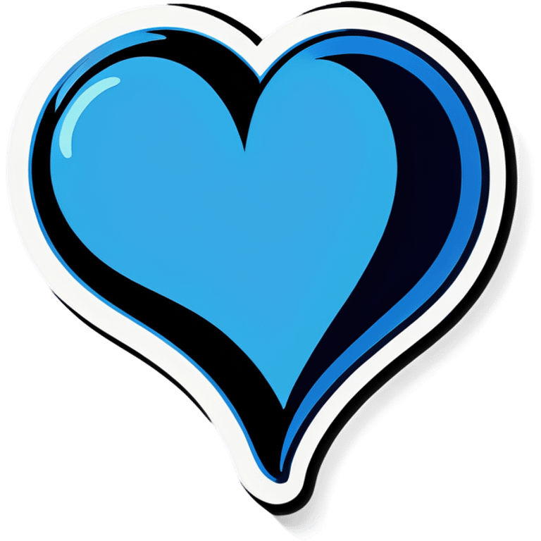 Pop art blue heart emoji