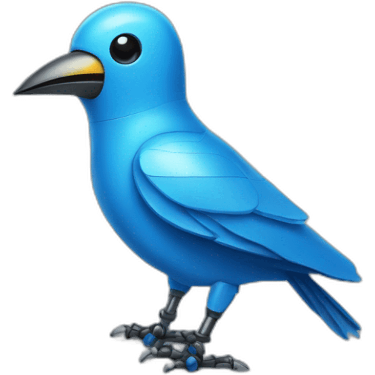 A blue robot bird emoji