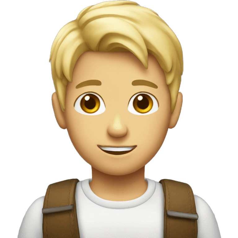 A blond boy whit classes emoji