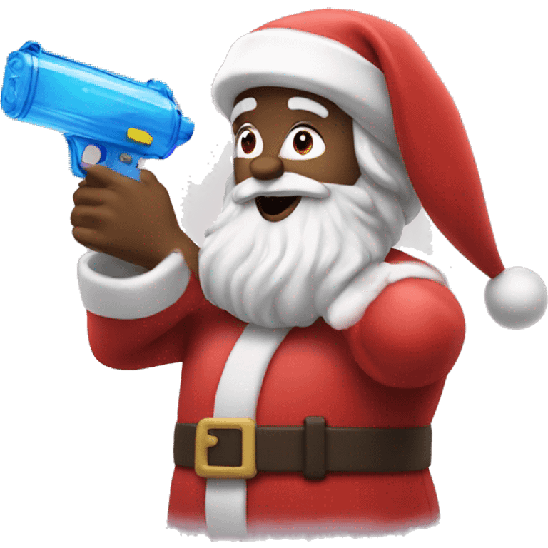 Santa shooting a water gun emoji