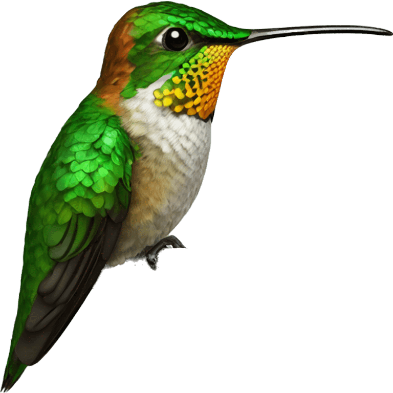 copper rumped hummingbird on a branch emoji