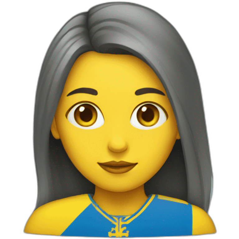 Girl with Ukrainian flag  emoji