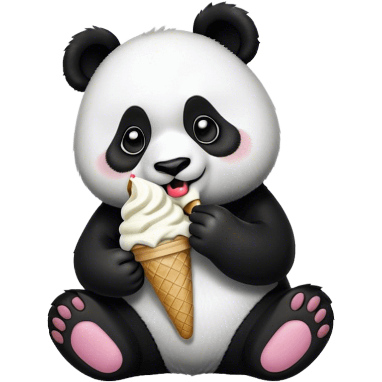 Panda eating ice cream emoji